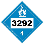 UN 3292 Hazmat Placard, Class 4.3, Tagboard