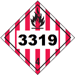 UN 3319 Hazmat Placard, Class 4, Tagboard