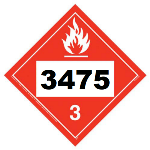 UN 3475 Flammable Liquid Placard, Tagboard