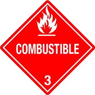 Combustible 4" x 4" DOT Labels Vinyl