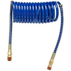 15' Coiled Airline with 12" Leads Blue