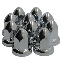 33mm Flanged Chrome Plated ABS Plastic Lug Nut Covers 10 Pack