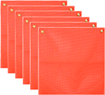 18" x 18" Vinyl Fluorescent Blaze Orange Safety Flag 6 Pack