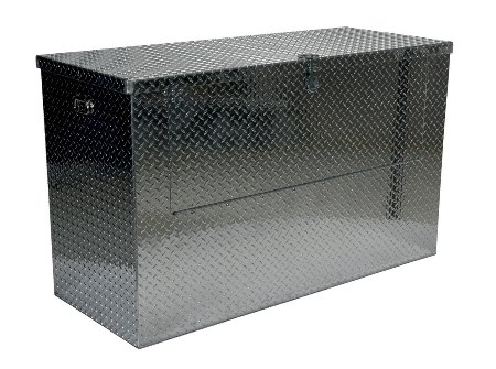 Aluminum Treadplate Portable Tool Box w/Fold Down Front Door, 61 x 25 x 31