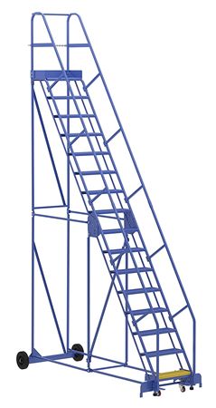 Rolling Warehouse Ladder, 16 Step, 196"