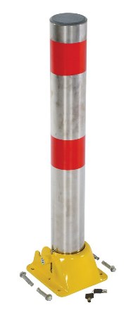 Fold Down Bollard, 35.5" x 4.5", Stainless Steel